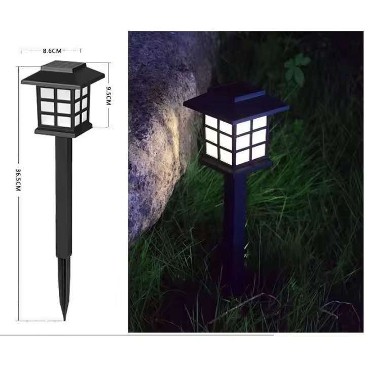 Paquete de 6 luces solares para jardín al aire libre, 12 horas de funcionamiento, impermeables, encendido y apagado automático, luces solares para decoración de paisajes, caminos, patios, jardines y césped - 1