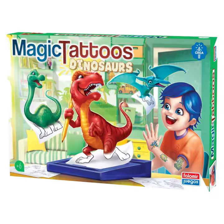 Tatuajes Mágicos Dinosaurios. Haz tus propios tatuajes y además 112 tatuajes listos para colocar (Falomir 31053) - 1