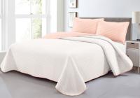 Colcha Bouti de Verano Reversible Lisa en Rosa/Blanca  | Acolchada Fina y Termosellada | Incluye Fundas de Cojín Mommata - details 1
