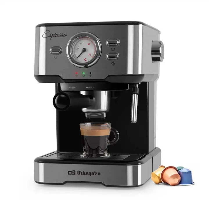 ORBEGOZO CAFETERA ELECTRICA ESPRESSO EX 5500, 20 BARES DE PRESION, 1100W, ACCESORIO COMPATIBLE PARA CAPSULAS NESPRESSO®. - 1