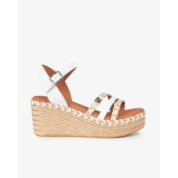 Sandalias plataforma mujer POPA ALBANY BLANC SANDALIA CUÑA YUTE BLANCO 35935 25V - 1