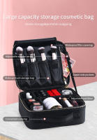 Bolso De Maquillaje De Cuero PU Organizador De Viaje Para Mujeres Con Divisores Ajustables Bolso De Cosméticos Estilo Crocodile Portátil Para Artistas - details 3
