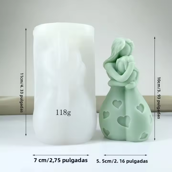 Molde De Silicona Para Vela Niña Abrazando a Su Madre 3D Portratto De Madre Y Niño Para Artesanía De Yeso Y Resina Regalo Para Día De La Madre - 1