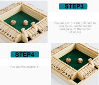 Juego De Dados Shut the Box En Madera Para 4 Jugadores Juego De Fiestas Y Bares Divertido Juego De Mesa Familiar Para Niños Y Adultos - details 1