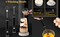【MOTOR TURBO 2024】Espumador de Leche Electrico, USB Recargable Mini Batidora, Milk Frother, Batidora Leche Espuma, 3 Velocidades, Vaporizador de Leche, Batidora de Leche para Café con leche, Capuchino, Chocolate Caliente - details 1