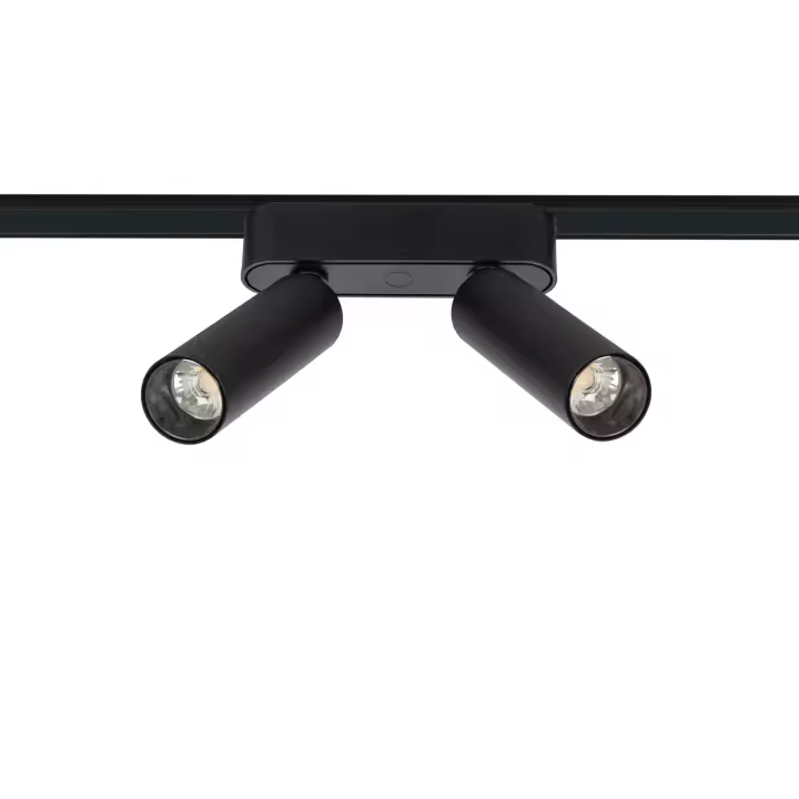 Ledkia Foco Carril LED Magnético 25mm SuperSlim Doble 14W 48V Negro 2700K Blanco Cálido - 1