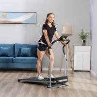 HOMCOM Cinta de Correr Plegable Cinta de Andar Eléctrica Velocidad de 1-10km/h con Pantalla LCD Botón de Emergencia y Carga Máx. 110 kg para Fitness Hogar Oficina 122x62,5x119 cm Plata y Negro - details 1