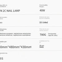 Lámpara UV Profesional 48W 2025 con Tecnología Anti-Oscurecimiento - Secador de Uñas LED 4 Modos (10-180S), Doble Luz Infrarroja y Sensor AI (Cert.) CE, Portátil-Blanco/Rosa - details 1