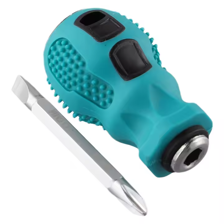 Destornillador De Mano Mini Portátil Con Punta De Llano Y Cruzado Herramienta De Mantenimiento Manual De Acero De Aluminio Con Mango - 1