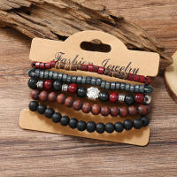 Pulsera De Moda Para Hombres Retro DIY Con Multiple Capas Hilo Elástico Y Bolas De Madera Y Caracol De Coco Para Fechas De Fiesta Regalos - details 14