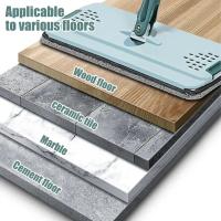 Fregona plana escurrible con cubo, manos libres, almohadillas de microfibra, uso húmedo o seco en laminado de madera dura - details 3