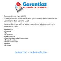 GARANTIA 3 500€ - 3 AÑOS DE GARANTIA ADICIONAL EN ELECTRODOMESTICOS POR UN VALOR DE COMPRA DE 500€ - GARANTIA ADICIONAL - details 1