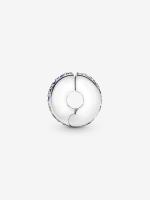 Pandora - Charm with clip de pavé Azul-Plata de Lei - details 0