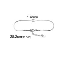 Pulsera De Tobillo Clásica En Color Plata Con Cadena De Serpiente Para Hombres Y Mujeres Accesorio De Sandalias De Acero Inoxidable 304 Longitud 23cm - details 1