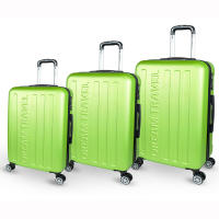 DreamTravel Juego de 3 Maletas con Letras Brillantes (20"+24"+28") - Set de Equipaje Rígido en 7 Colores Vivos (Verde/Negro/Gris/Celeste/Verde Militar/Oro Rosa/Rosa) | Maletas con Ruedas 360° Silenciosas, Cerradura TSA, Ligero para Viajes/Vacaciones - details 0