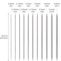 Juego De Agujas De Tejer Doble Puntada 7.87" 55 PCS Acero Inoxidable Recto Agujas De Tejer 2-6.0mm Kit De Agujas Para Suéteres - details 9