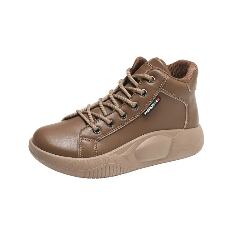 Zapatos Casuales Para Mujer Versátiles Y Moda Retro Altas a La Cintura Impermeables Con Suela Gruesa Zapatos De Tren Crustáceo Primavera Otoño - 1