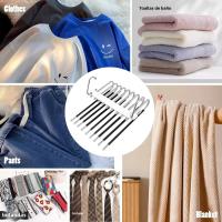 Ganchos De Ropa De Acero Inoxidable 9 Capas Organizador Esspacious With Regalo Antideslizante Para Pantalones Y Cuellos - details 0