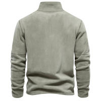 Nuevo estilo de otoño e invierno para hombre, sudadera de manga larga con media cremallera y cuello alto, cuello alto, top de forro polar para hombre moderno y versátil - details 5