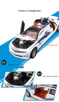 Coche Policial CHEVROLET EXTENDIDO a Escala 1:32 Con Sonido Y Luz Vehículo De Retroceso Para Decoración Juguete Educativo Para Niños - details 4