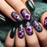 24 Piezas De Arte De Uñas Con Armadura Cada Flor Parece Ocultar Palabras Secretas De Un Jardín Mysterious Kit De Uñas Postizas De Flor Material RESIN Origen China - details 0