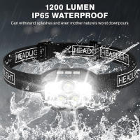 Linterna Frontal LED Recargable 1200 Lumen Con Sensor De Movimiento Impermeable Para Camping Al Aire Libre Pesca 360° Ángulo De Haz - details 0