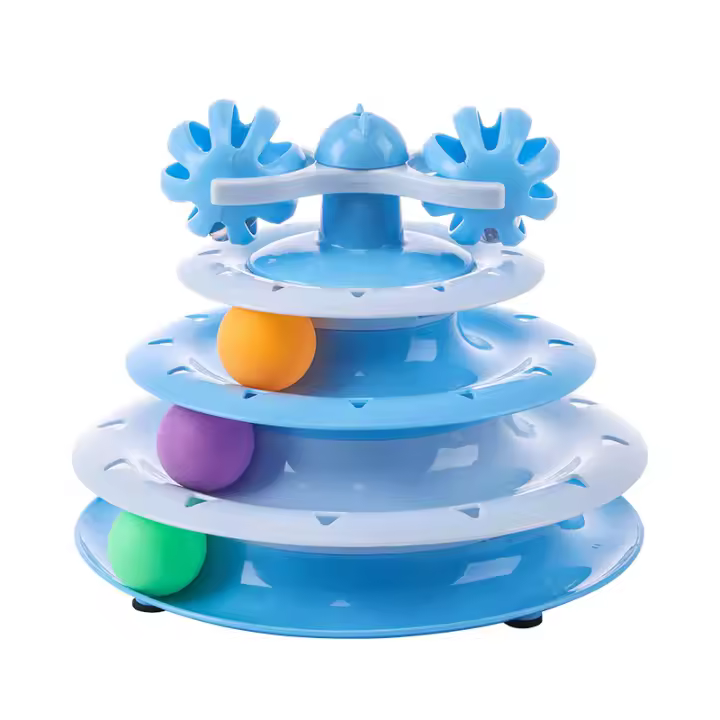 Juguetes interactivos para gatos, 3 niveles + 3 pelotas + 2 pelotas de juego superiores, juguetes para gatos pequeños y grandes, juguetes interactivos para gatos, juegos para gatos, juguetes para gatitos, juegos de juguetes para gatos - 1