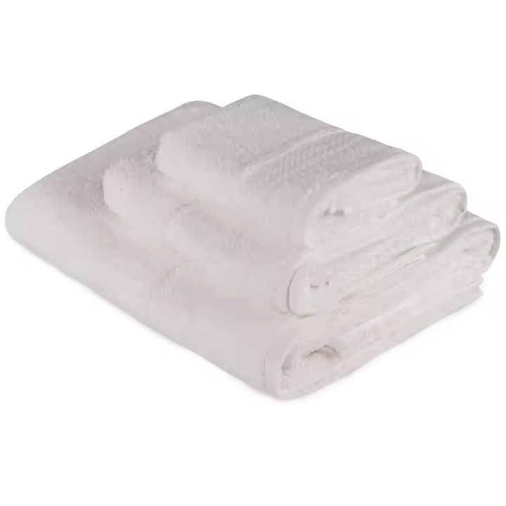 Wellhome Juego de Toallas Algodón 3 Piezas Blanco - Suaves y Absorbentes - 1