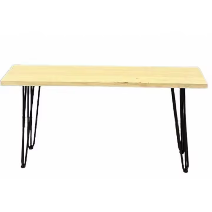 Destello S.L. Banco patas acero pino laminado 120 x 49 x 27 cm decoración mobiliario - 1