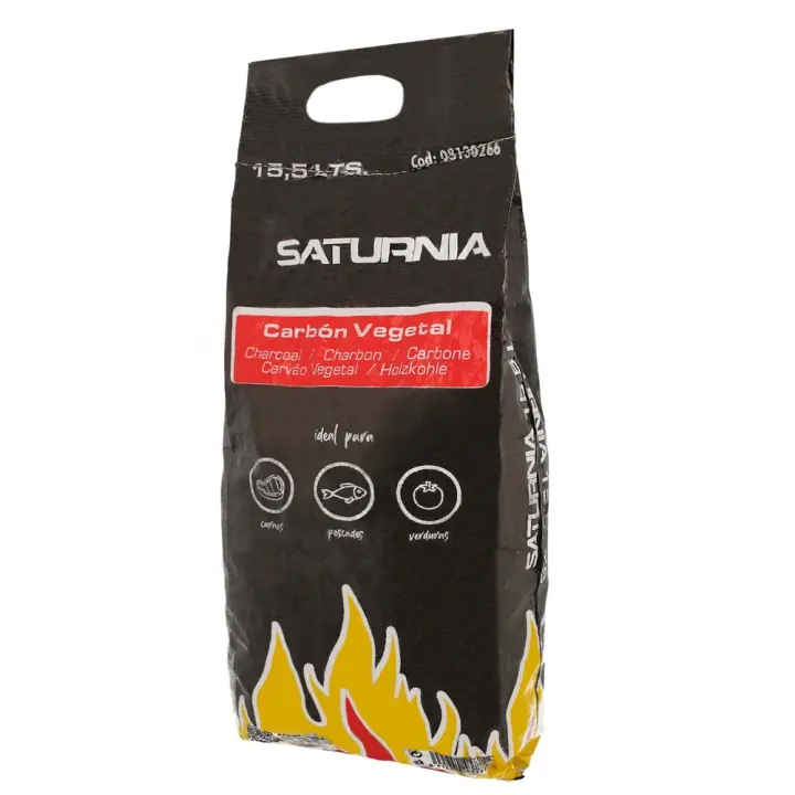 Bolsa Carbón SATURNIA Vegetal 15,5 Litros barbacoas, carbón vegetal - 1