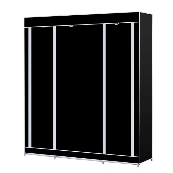 Armario plegable de tela con barra para colgar ropa, 167 x 45 x 170 cm - 1