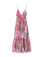 Willshela Vestido Midi De Encaje Con Cintura Elástica Y Espalda Descubierta Para Mujer Estilo Vintage Con Tirantes Y Cuello En V Moda Casual - details 1