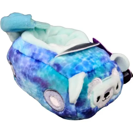 JAZWUARES - Peluche Mini Vehículo Modelo Perro Azul - Diseño multicolor - Peluche muy suave - Aprieta a tus mejores amigos de peluche Mini Squishmallow en sus llamativos vehículos - Mayores de 3 años - 1