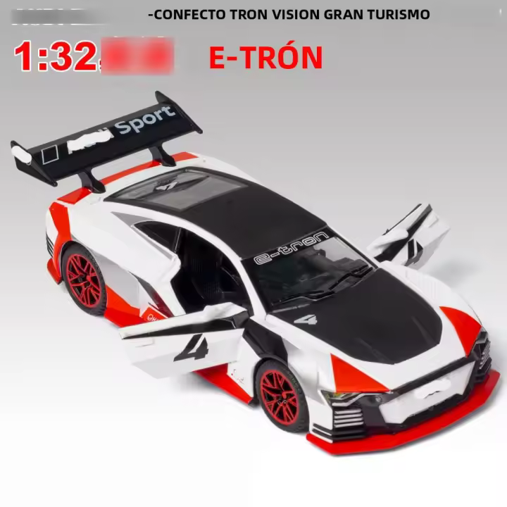 Coche De Juguete Aodi E-TRON De Escala 1:32 En Aleación Con Sonido Y Luz Vehículo De Retroceso Para Decoración De Juguetes Para Niños - 1