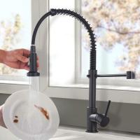 Grifo de Cocina giratorio de 360 ° con una sola Manija y rociador plegable de Arco Alto - details 1