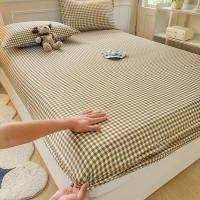 Sábana Ajustable Estilo Cuadros Skin-friendly Para Habitación De Niñas Y Niños Sábana De Cama Elástica De Poliéster 300TC Sin Almohadilla - details 3