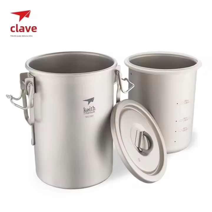 Cocina Al Aire Libre Con El Arrocera De Titanio Puro Keith Juego De Sopa Y Arroz Para Camping Y Picnics Soporte De Cocina Exterior - 1