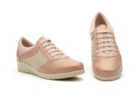 95567 cuero-beige y platino-nude Hecho en España Deportivos Mujer Piel Cordones Elásticos Cuña Numeración:35-41 Marca:JAM Estos son deportivos para mujer, en tonos marrones con variación de texturas. La puntera y los laterales exhiben cuero liso, mientras - details 7