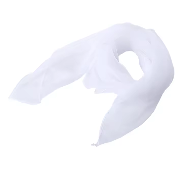 Bufanda cuadrada de gasa para el cuello, pañuelos para la cabeza, color blanco, 70 cm x 70 cm - 1