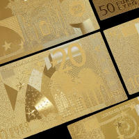 Set De 7 PCS De Notas De Banco De Euro Con Película De Oro 24K Decoración Colección Regalo Creativo Impermeable - details 1