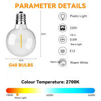 Cadena De Luces De Bola G40 LED 30M 15M Para Bodas Y Fiestas Conectables Decoración Para Jardín Y Atrás De Casa Luz Caliente Blanca IP44 - details 1