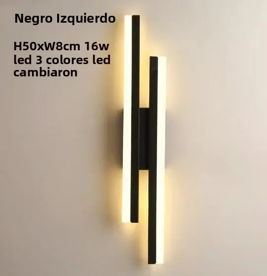 Lámpara De Pared LED Para Dormitorio Estilo Moderno Acero Cuádruple Con Sombrilla De Acrílico Iluminación Interior Para Sala De Estar Pasillo - 1