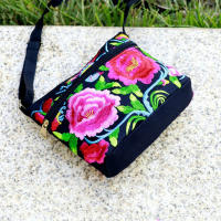 Nueva Bandolera De Hombro Para Mujer Estilo Étnico Con Bordado Tres Cremalleras Pequeño Bolso De Mano Casual De Lona Viaje - details 6
