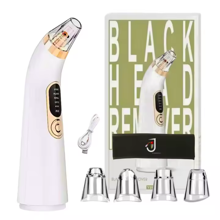 Succionador de puntos negros+diadema de maquillaje - Succionador de poros 4 modos de succión - Limpiador de poros electrico que quita espinillas y puntos negros - Extractor para todo tipo de piel - 1