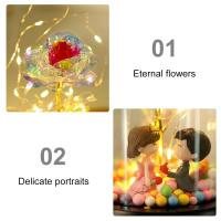 Rosa Eterna Artificial Con Cubierta De Vidrio Y Luz LED Decoración De Flores Para Bodas Y Días De San Valentín Regalo Para Madre - details 6