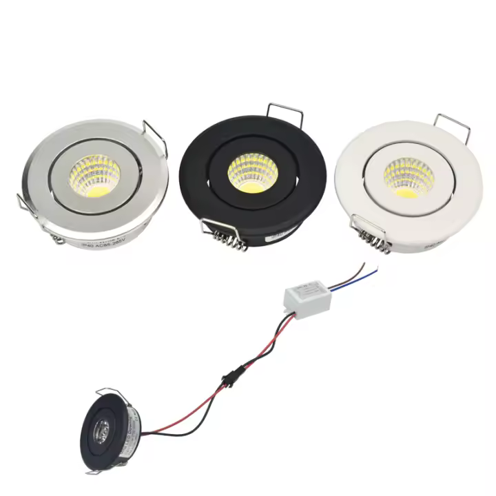 Mini LED Downlight COB 3W Luz De Punto Para Techo DIY Estrella Armario Iluminación Cut Home 40-45mm AC85-265V Aluminio Fuente De Luz - 1