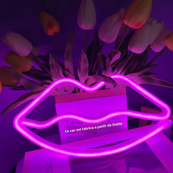 Lámpara LED De Labios Potenciada Por USB Luz Nocturna 3D Para Decoración De Pared Habitación Juego Dormitorio Sala De Estar - 1