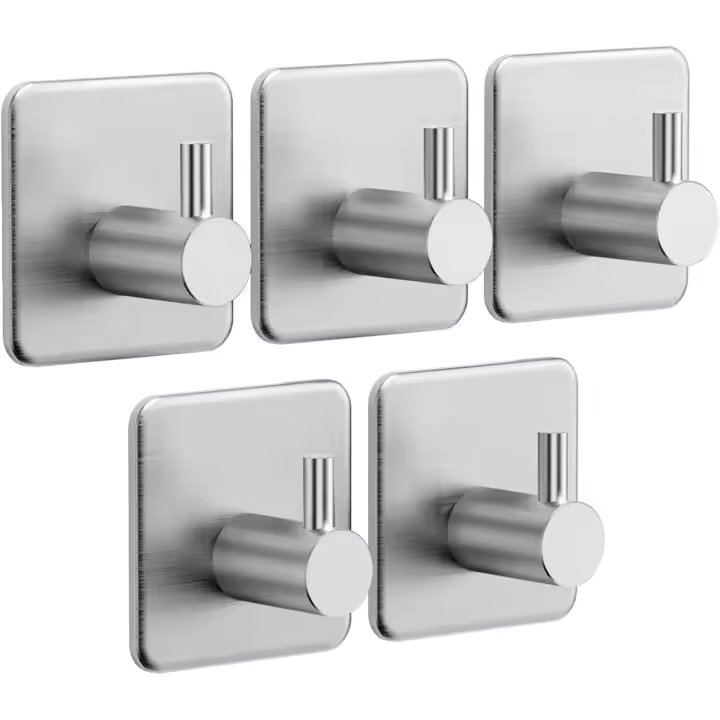 Ganchos de comparación adhesivos de Maple inoxidable, toallero, no requiere perforación, Súper autoadhesivos - 1