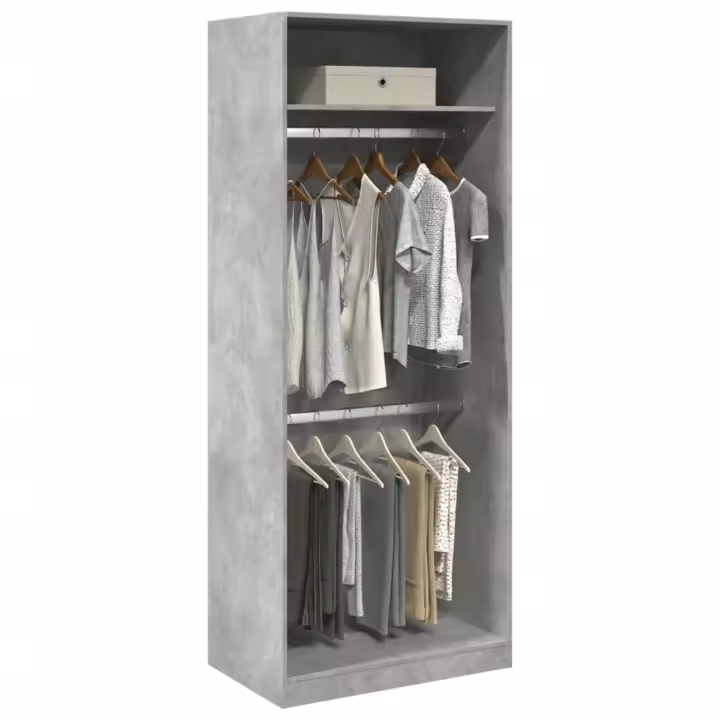 vidaXL Armario de madera de ingeniería gris hormigón 80x50x200 cm - 1