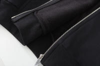 Chaqueta Harajuku Para Hombres Con Capucha Y Cierre De Cremallera Sudadera De Manga Larga Oversize Negro Estilo Retro - details 8